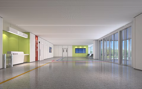 modern hospital hall hospital emergency hall 3d model