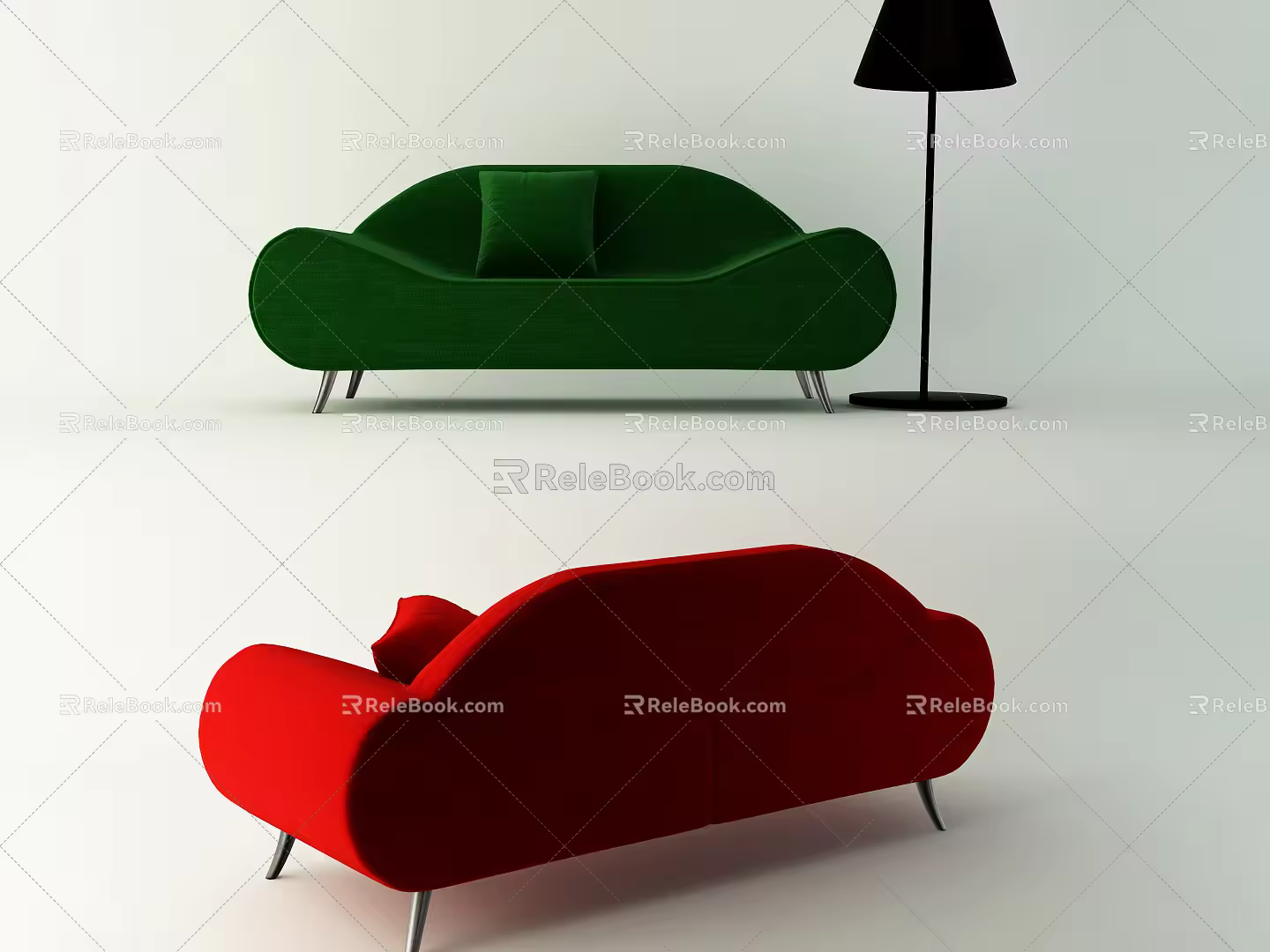Nordic Double Sofa 3d model