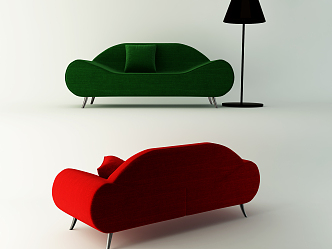 Nordic Double Sofa 3d model