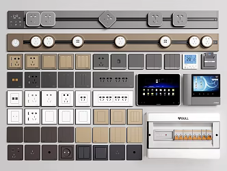 Modern switch socket mobile rail socket meter box 3d model