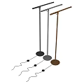 Modern Minimalist Floor Lamps With Slim Poles And Round Bases In Black Silver Brown