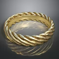 Golden Twisted Rope Design Fashion Ring For Elegant Daily Accessory Wear