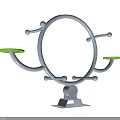 Outdoor Rotating Playground Equipment With Circular Frame And Green Seats For Kids
