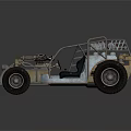 Off Road Buggy With Roll Cage Frame Open Design And Large Tires 3d model