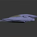 Futuristic White Spaceship Model With Streamlined Design Yellow Windows And Landing Gear