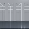 Four White Modern Casement Doors With Glass Grid Panels In Interior Design