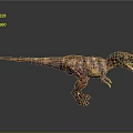 Colorful Tyrannosaurus Rex Dinosaur 3D Model With Standing Pose And Gray Background