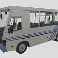 Cartoon bus minibus bus passenger bus shuttle bus low face number low model simple model game sub-era film and television level stylization 3d model