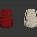 Quilted Red And Cream Tote Bags With Blue Red Linings And Sturdy Handles