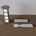 Intelligent lifting socket hidden embedded desktop island power strip USB fast charging press wireless charging 3d model
