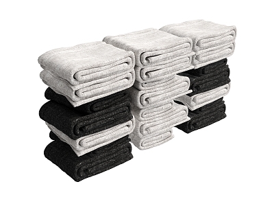 Towels, bath towels, rags, folded towels model