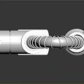 Modern Stainless Steel Faucet With Flexible Coiled Hose On Dark Reflective Surface