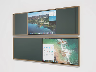 Smart Digital Blackboard With Dual Screen Display And Interactive Content 3d model