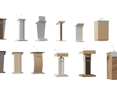 Functional Desk With Various Modern Designs For Public Speaking And Presentations 3d model