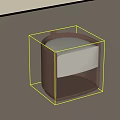 Modern Curved Stool With Brown Frame And White Upholstered Seat Minimalist Design