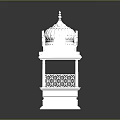 Silver Ornate Architectural Structure With Detailed Decorative Carvings Multi layered Design And Domed Top