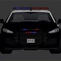 Black And White Police Car With Red And Blue Emergency Lights And Sleek Exterior Design