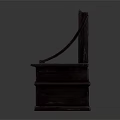 Dark Wood Vintage Entryway Side Cabinet With Storage Seat And Wood Grain