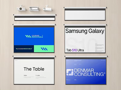 Professional Projection Monitoring System with Various Display Screens and Surveillance Devices 3d model