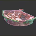 Ornate Clothing Accessory Box With Colorful Floral Patterns And Intricate Gold Detailing
