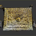 Antique Decorative Chest With Intricate Carvings Golden Finish And Claw Feet