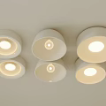 Sleek Modern White Ceiling Lights with Warm Illumination for Home Interior 3d model