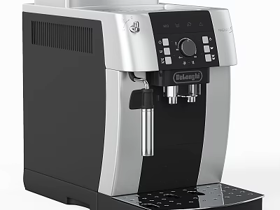 Delonghi Automatic Coffee Machine With Silver Black Design And Control Panel For Kitchen Use 3d model