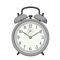 Vintage Metallic Alarm Clock With Double Bells White Dial And Black Hands