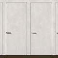 Modern White Hinged Doors With Sleek Metal Handles For Interior Use 3d model