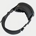 Sleek Black VR Headset Design With Textured Head Strap And Comfortable Fit