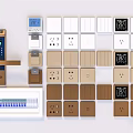 Modern switch switch socket password lock distribution box 3d model