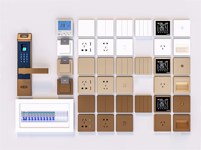 Modern switch socket password lock distribution box 3d model