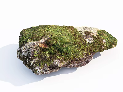 Mossy Natural Stone And Rustic Wood With Organic Texture For Decorative Design 3d model