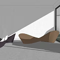 Abstract Shape Sofa in Modern Living Room with Comfortable Seating and Natural Light