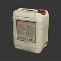 Industrial Equipment White Plastic Barrel With Red Lid And Product Label