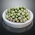 Healthy Crunchy Roasted Green Chickpeas On Wooden Plate