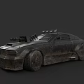 Armored Combat Car With Roof Weapons Sturdy Tires And Rugged Metal Design