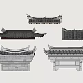 Traditional Chinese Architectural Roof Styles With Eave Designs And Tile Structures