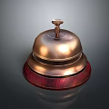 Elegant Home Furniture Decorative Brass Bell Featuring Wooden Base And Shiny Surface Design