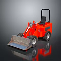 Orange Compact Utility Loader with Front Bucket Black Seat and Handlebars 3d model