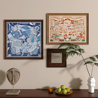 Modern antique decorative painting 3d model