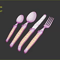 Elegant Modern Cutlery Set With Wooden Handles And Stainless Steel Spoons Fork Knife