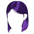 Modern Short Purple Hair Hairstyle Design With Bangs And Stylish Look