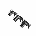 Modern Staircase Design With Angled Flights White Railings And Dark Treads