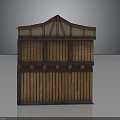 Traditional Wooden Architectural Structure With Gable Roof And Vertical Paneled Siding