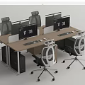 Modern Office Desk and Chair Office Desk and Chair Combination Staff Card Computer Desk Computer 3d model