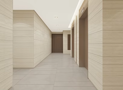 Modern elevator hall elevator aisle corridor public area unit office building elevator room 3d model