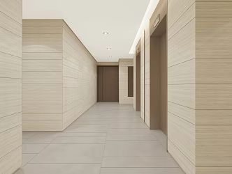 Modern elevator hall elevator aisle corridor public area unit office building elevator room 3d model