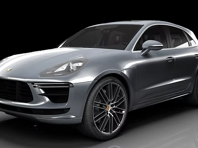 Silver Porsche Macan SUV Featuring Sleek Modern Exterior And Large Alloy Wheels 3d model