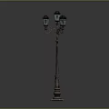 Vintage Classic Metal Floor Lamp With Three Lights And Decorative Column Base